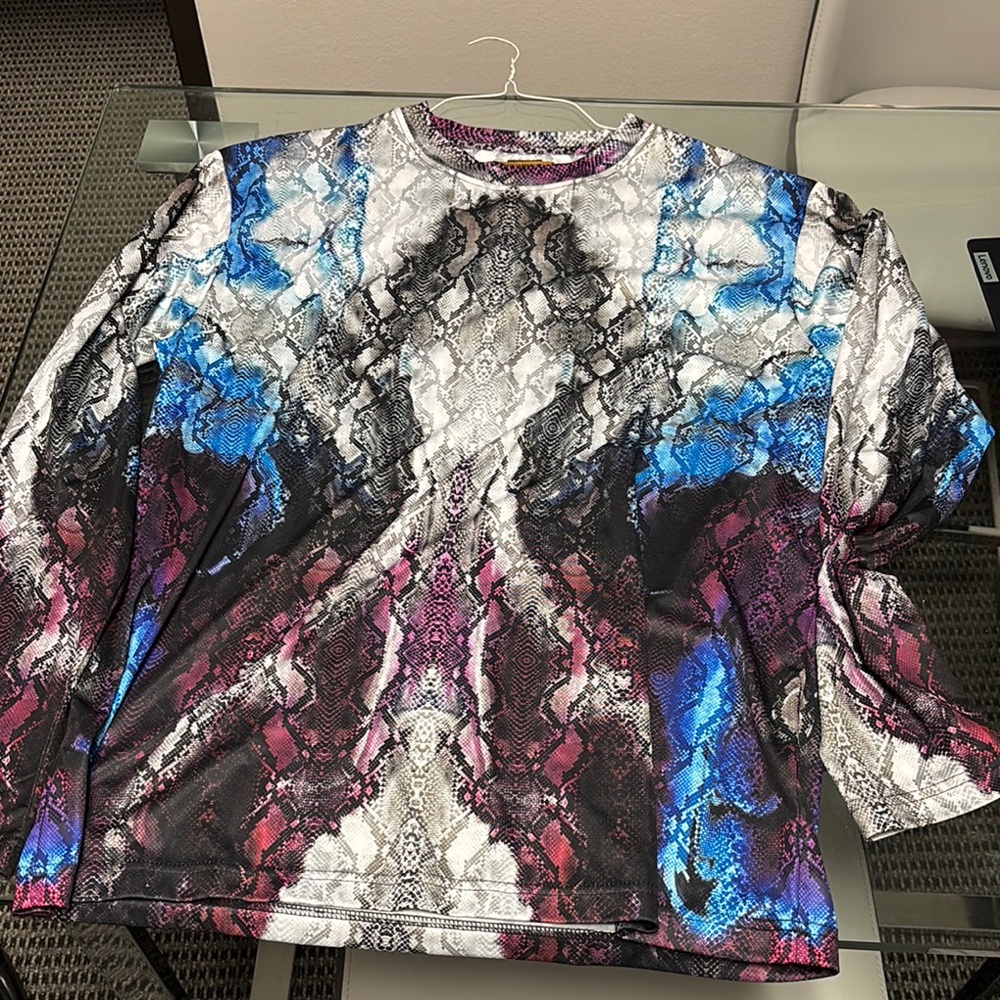 Multicolor Snake Print Long Sleeve Top